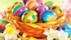 Картинка: Крашеные яйца в корзинке