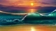 Картинка: Морская волна на закате