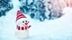 Картинка: Снеговик в красной шапочке