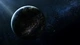 Картинка: Земля и её спутник освещенные светом в бесконечном космосе