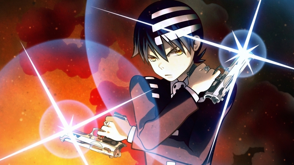 Image: Soul Eater, Death The Kid, guns, weapons, smoke, rays