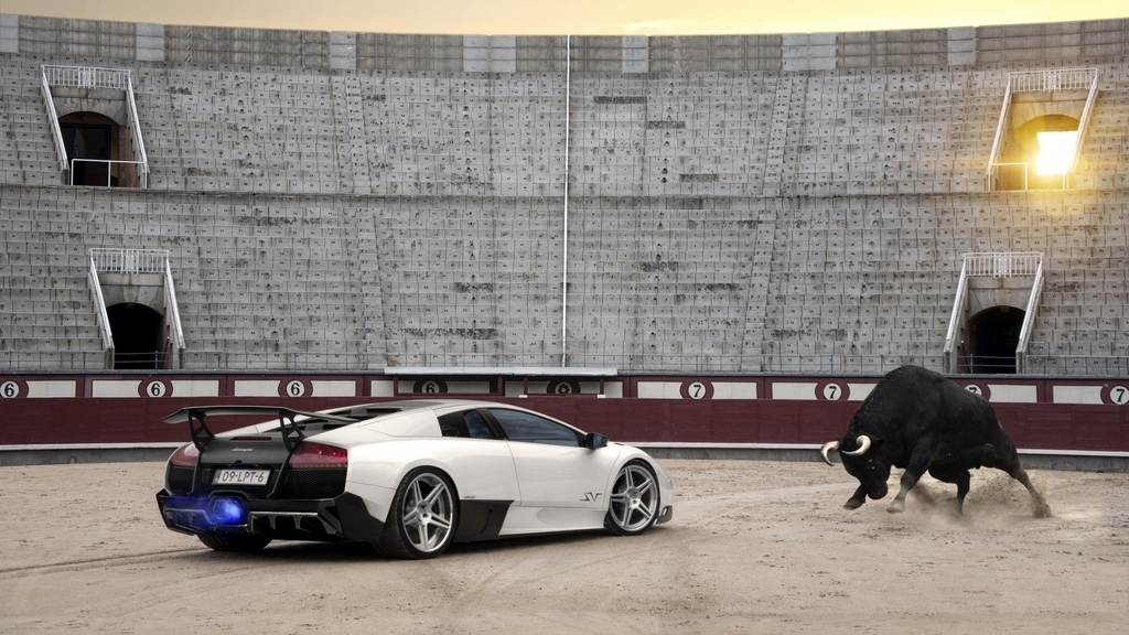 Картинка: Суперкар, Lamborghini, murcielago, lp670-4, sv, буйвол, битва, сражение, арена