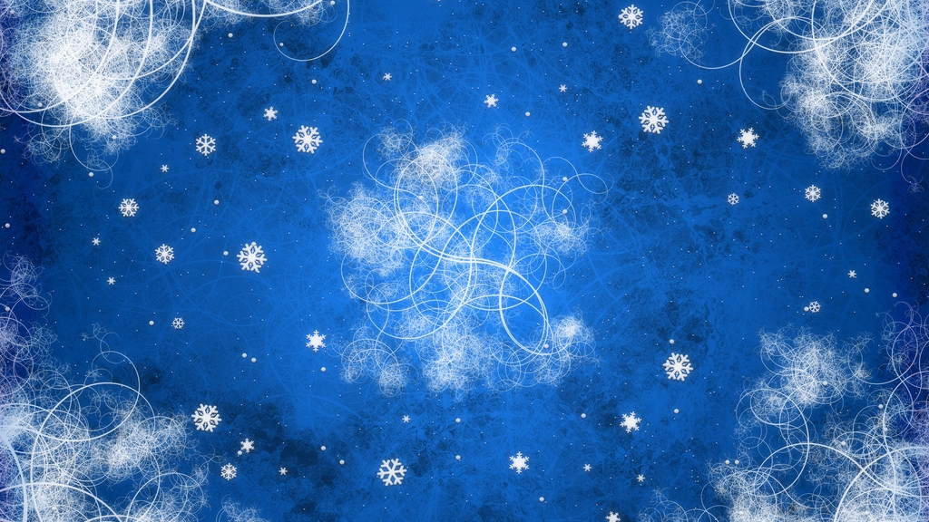 Image: Patterns, snowflakes, lines, curves, ice rink, blue