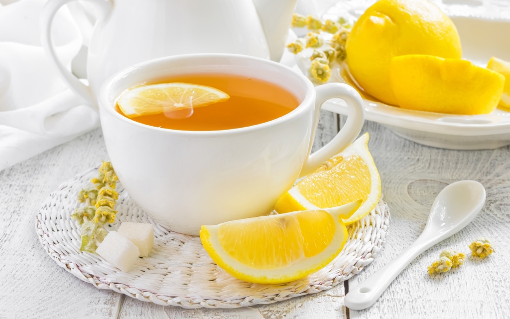 Image: Mug, tea, lemon, sugar
