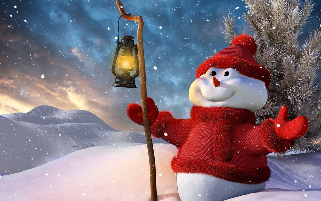 Image: new year, snowman, holiday