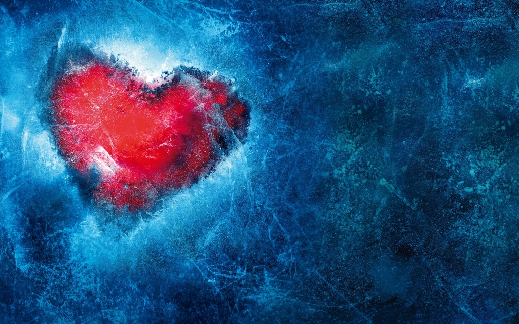 Картинка: Лёд, сердце, замороженное, текстура