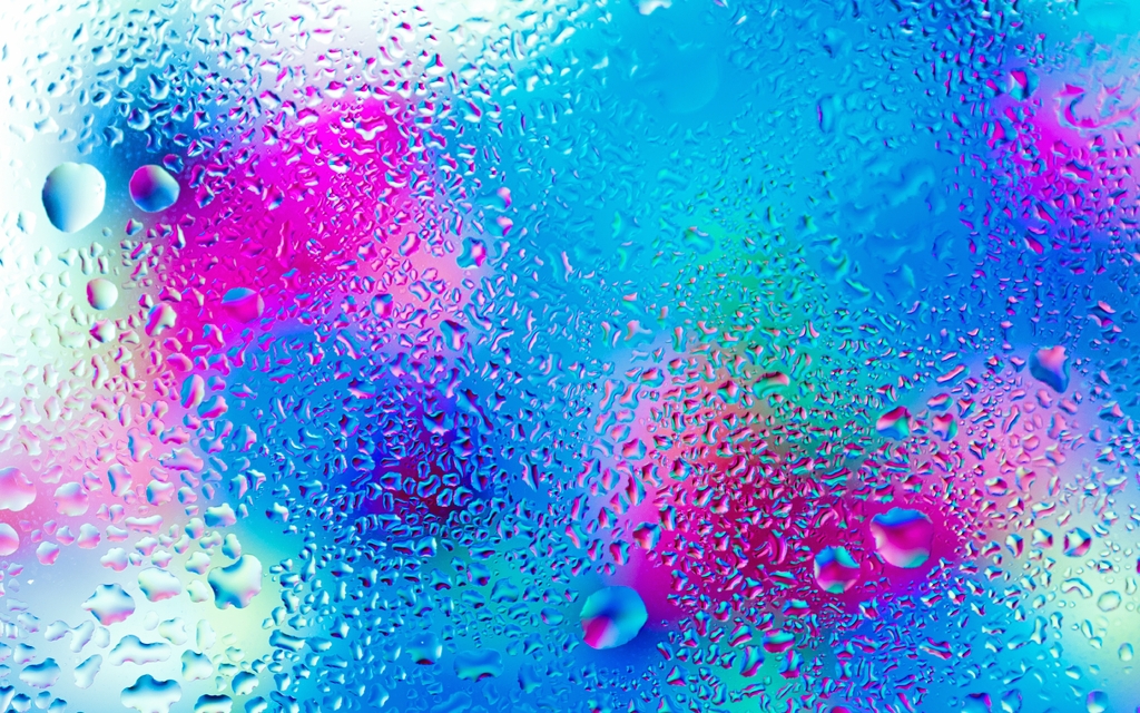 Картинка: Капли, вода, стекло, голубой, розовый, фон
