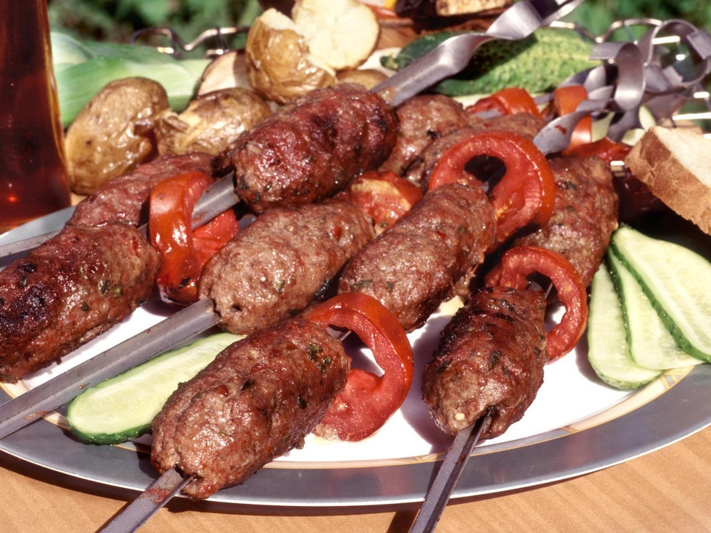 Image: Kebab, shish kebab, tomato, skewer, tasty