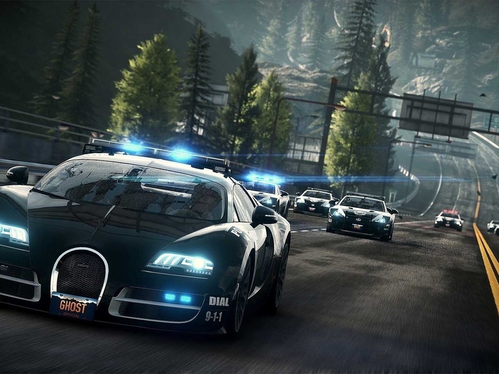 Картинка: Гонки, погоня, дорога, полиция, Need For Speed Rivals, суперкары, Bugatti