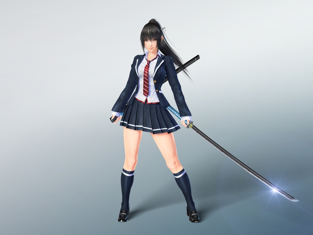 Image: Game, Mitsurugi Kamui Hikae, asian, girl, clothes, form, sword, katana, background