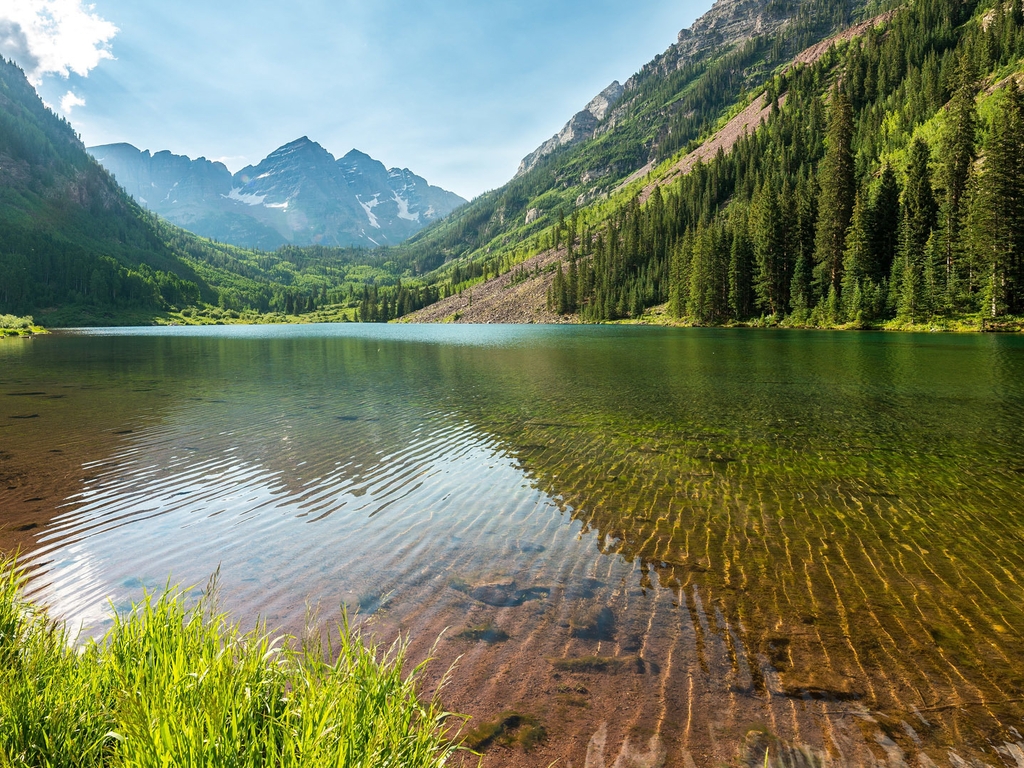 Image: nature, lake, mountains, clear water, mountain lake