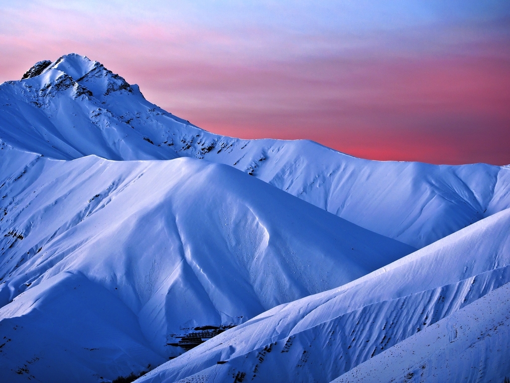 Image: Snow, mountains, sky, peak, apex