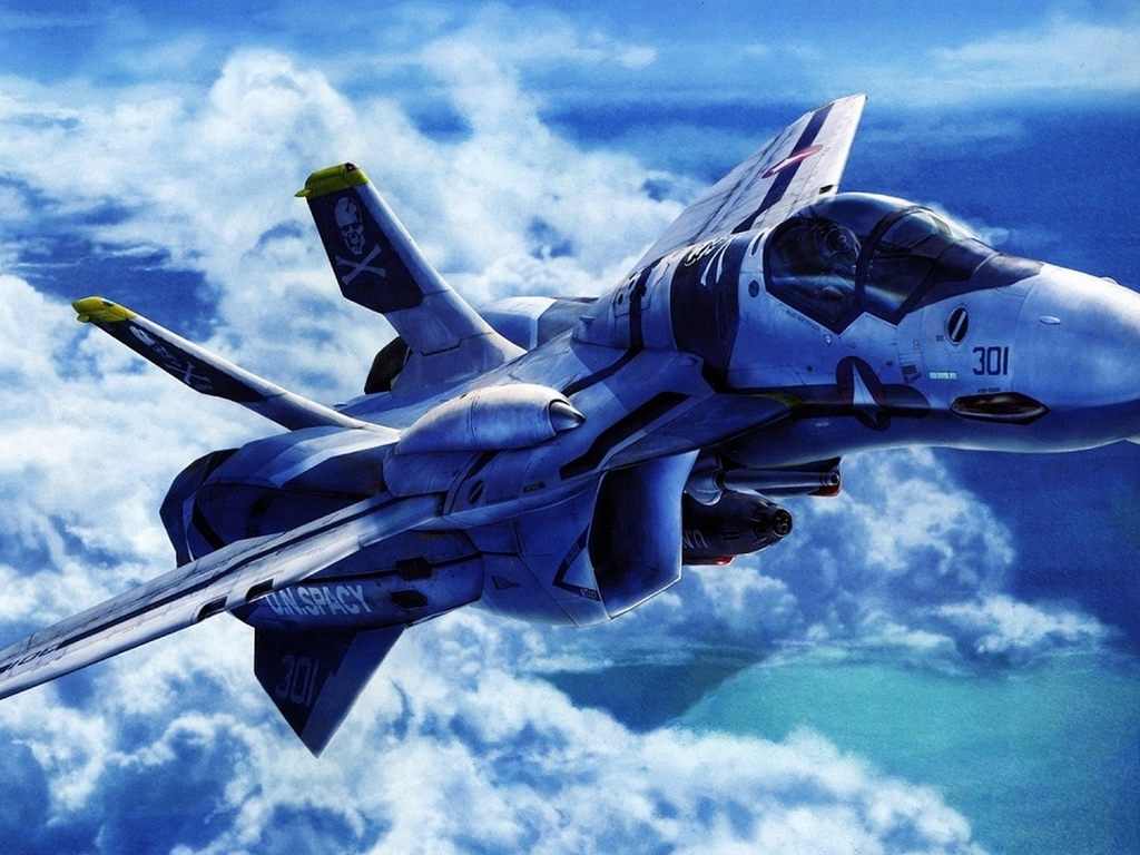 Image: Fighter, clouds, sky, flight
