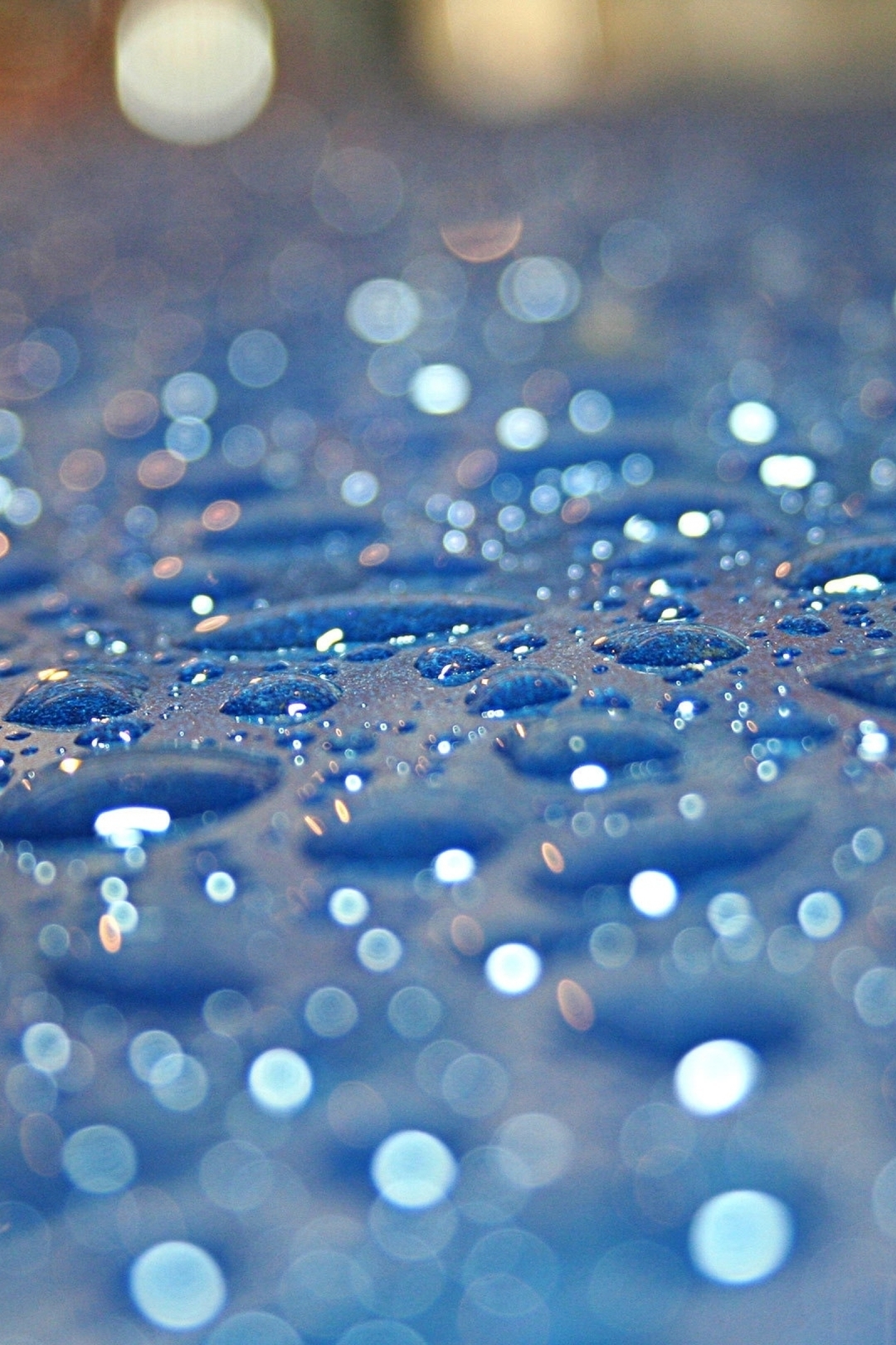 Image: Drops, blue, rain, glare