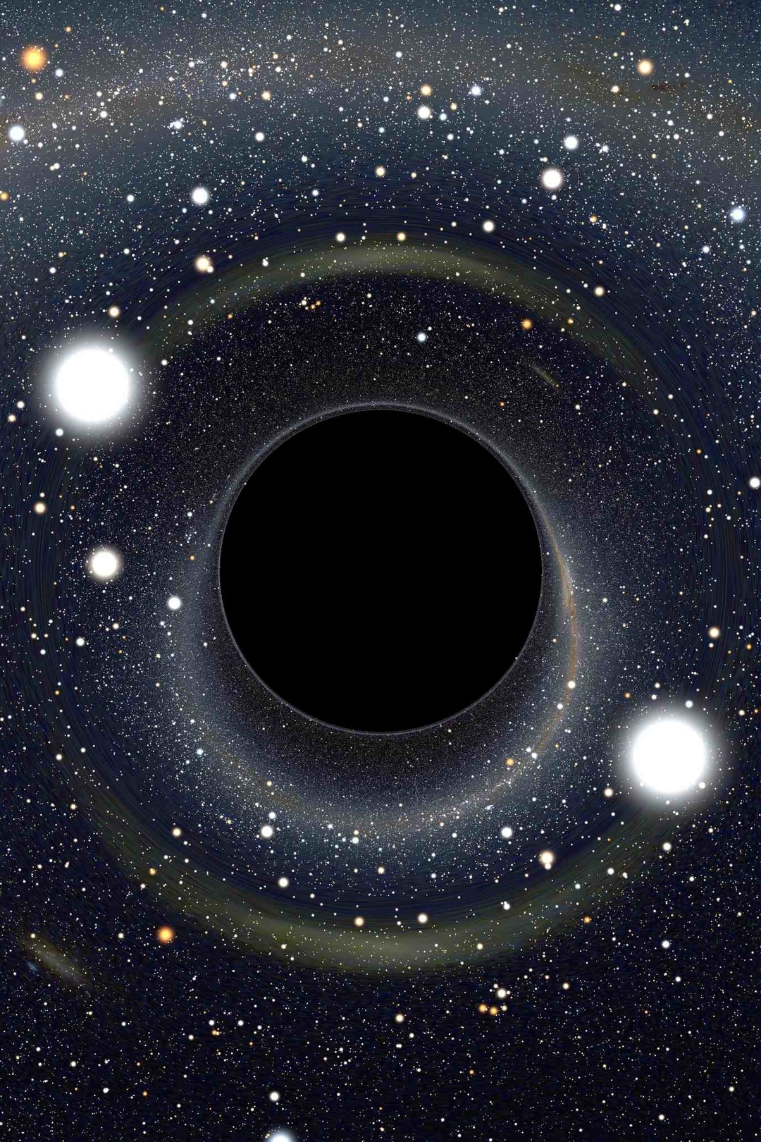 Картинка: Круг, свет, звёзды, космос, чёрная дыра, в центре