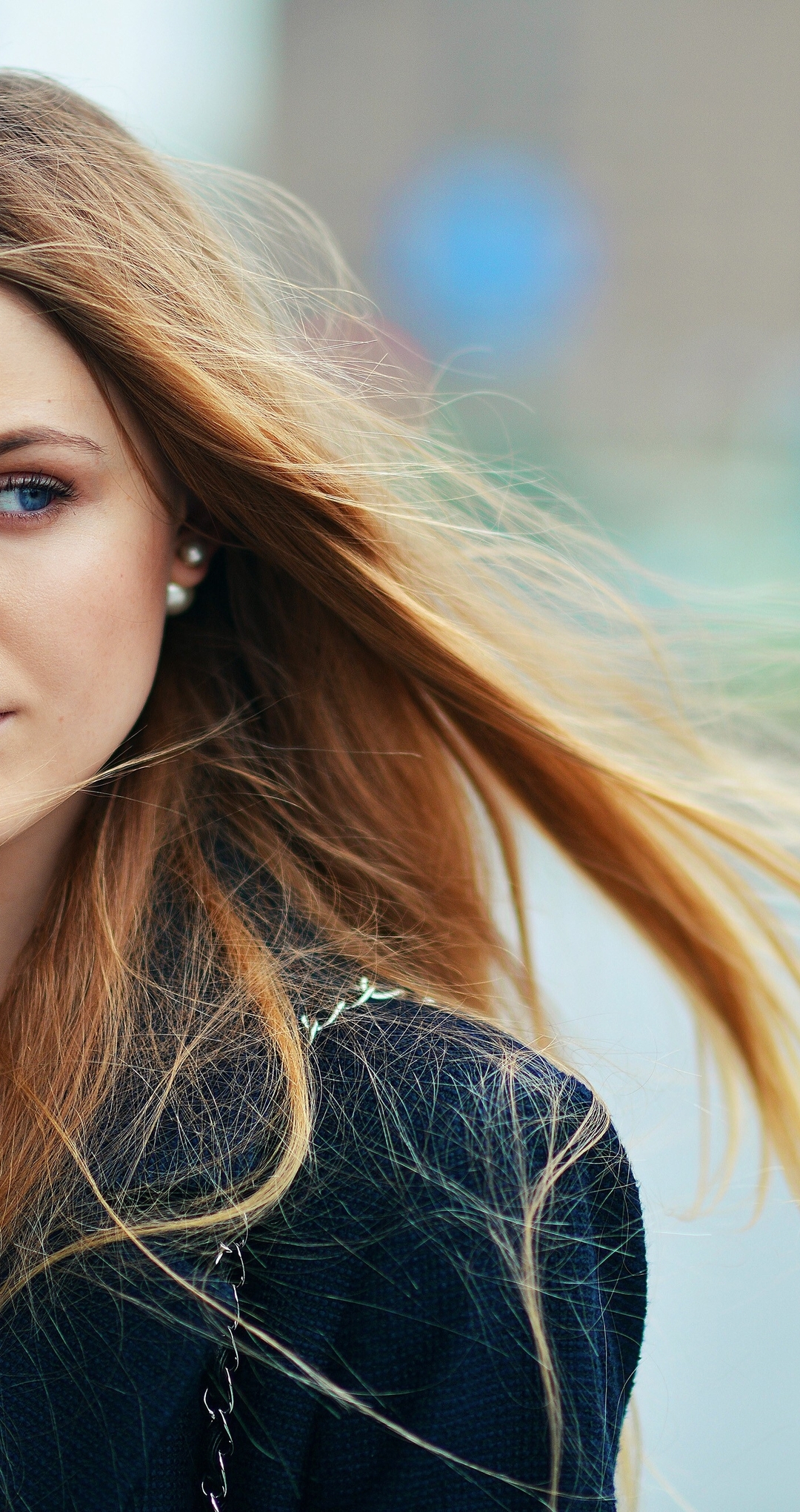 Image: Girl, Christina Bazan, blue-eyed, beautiful, look, hair, earring