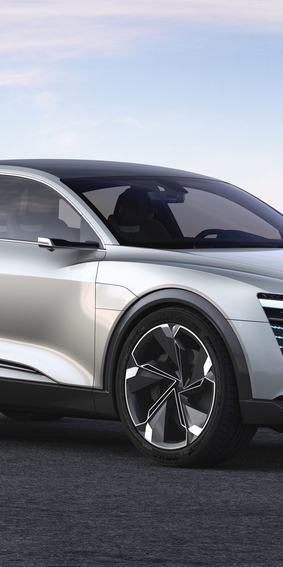 Картинка: Электрокар, Audi, e-tron, Sportback, серебристый
