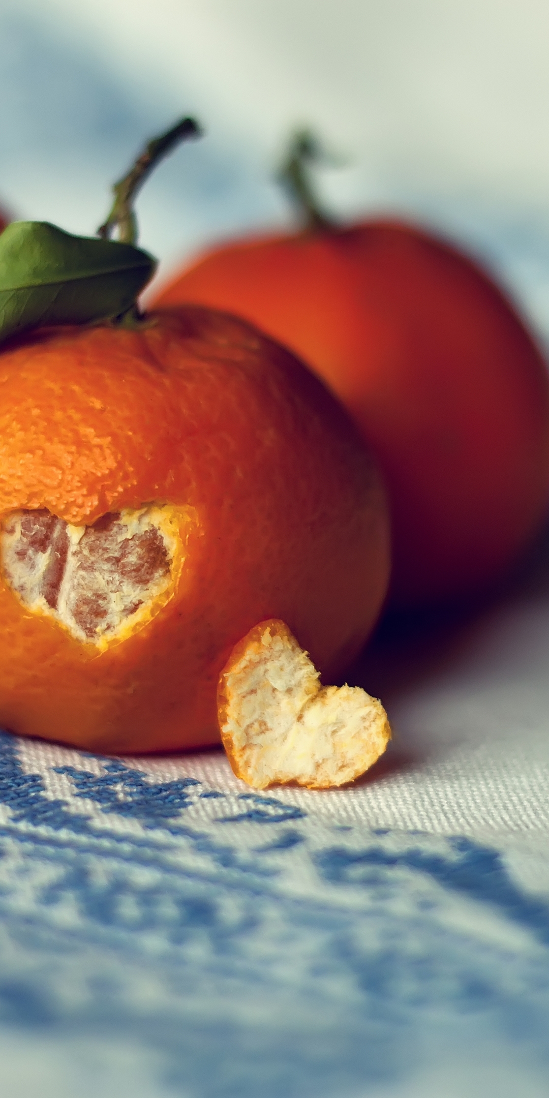 Image: Tangerines, citrus, skin, heart, leaf