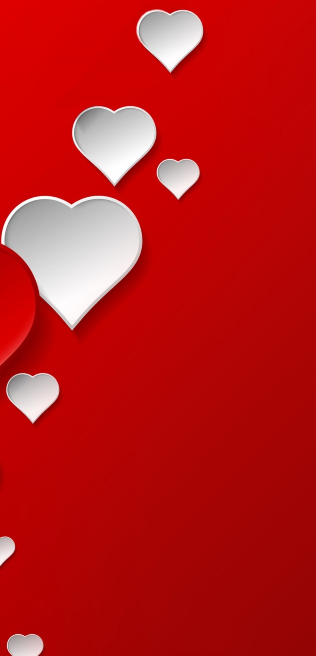 Image: Hearts, red, white, red background, love