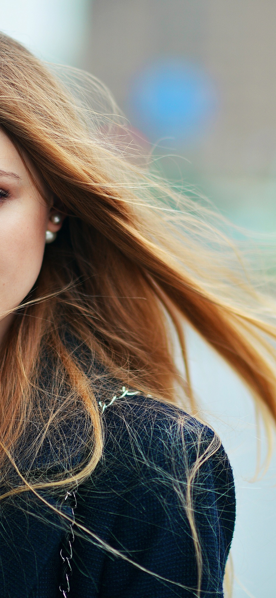 Image: Girl, Christina Bazan, blue-eyed, beautiful, look, hair, earring