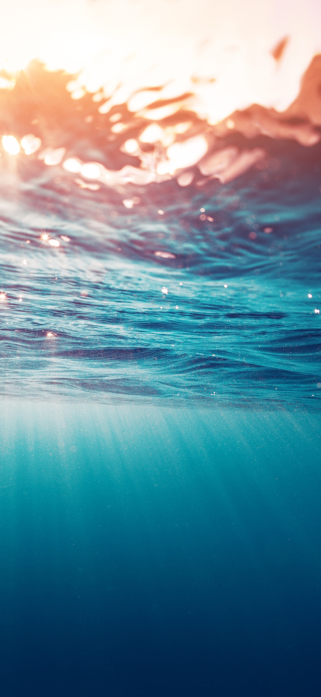 Image: Sea, water, surface, light, rays, waves