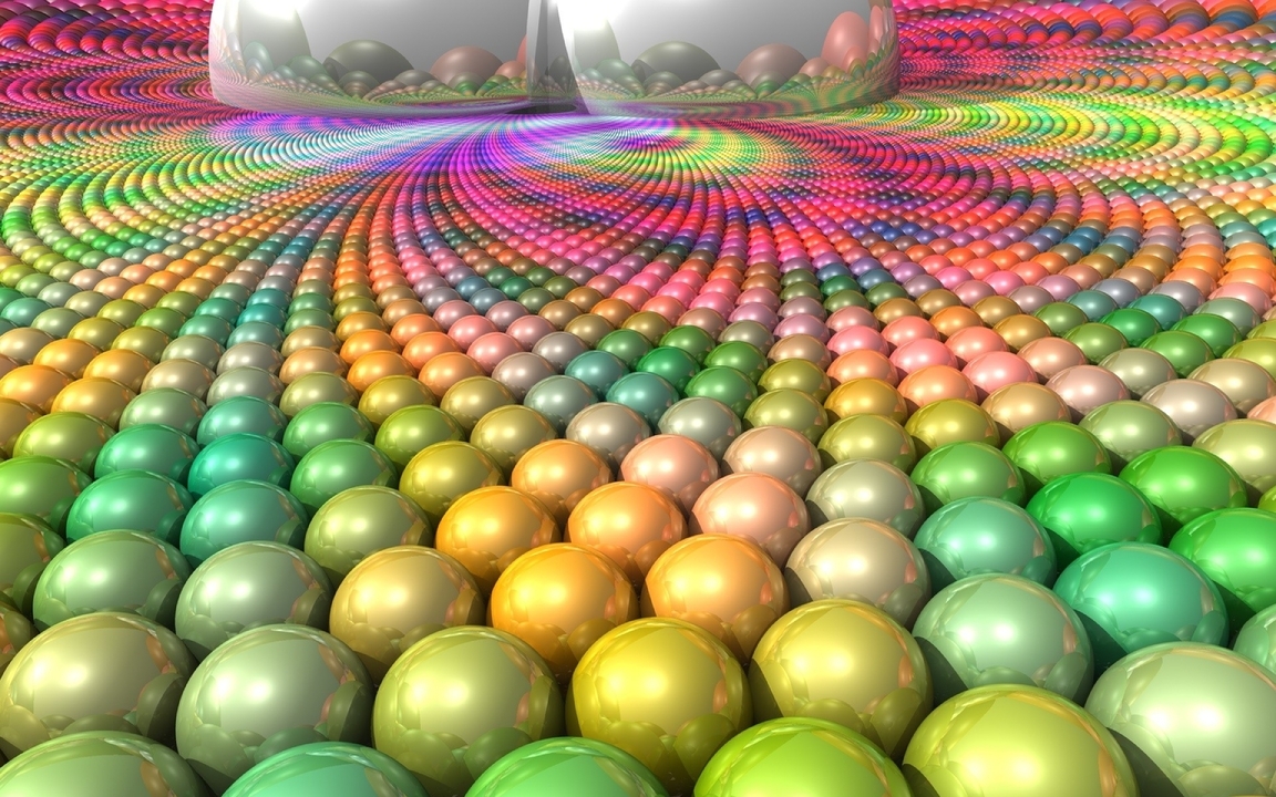 Image: Balls, color, bright, rainbow, reflection