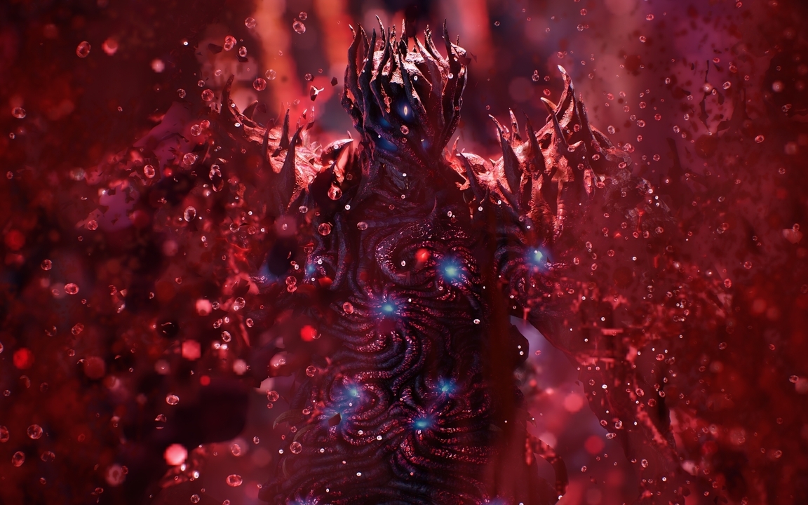 Картинка: Красное, кровь, боcс, Уризен, Urizen, обличие, демон, игра, Devil May Cry 5