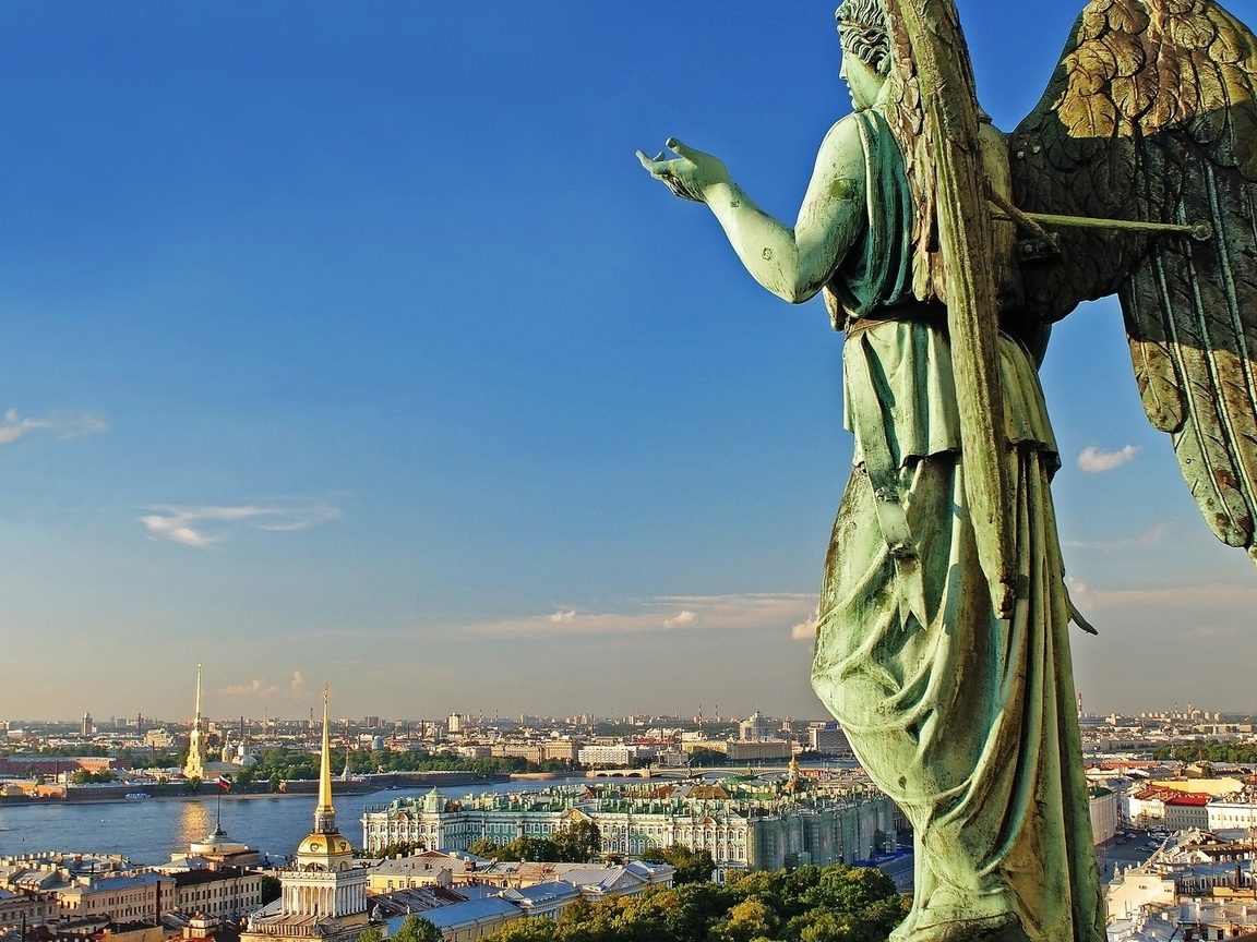 Image: Saint-Petersburg, statue, angel, city, beauty, landscape