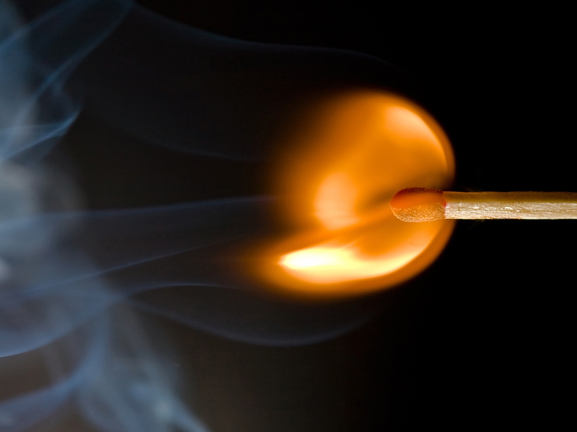 Image: Match, fire, smoke, flame, tree