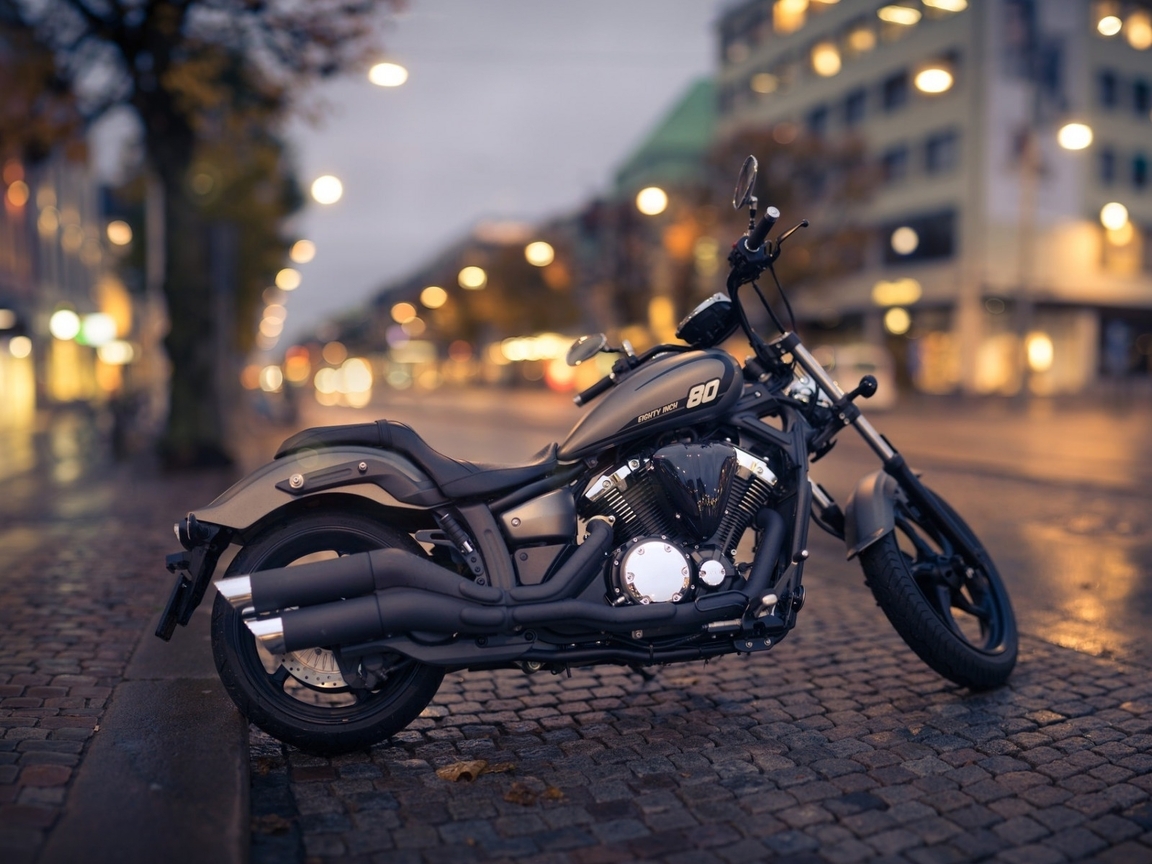 Image: Bike, yamaha xvs, 1300, custom, stryker, street, glare, dusk