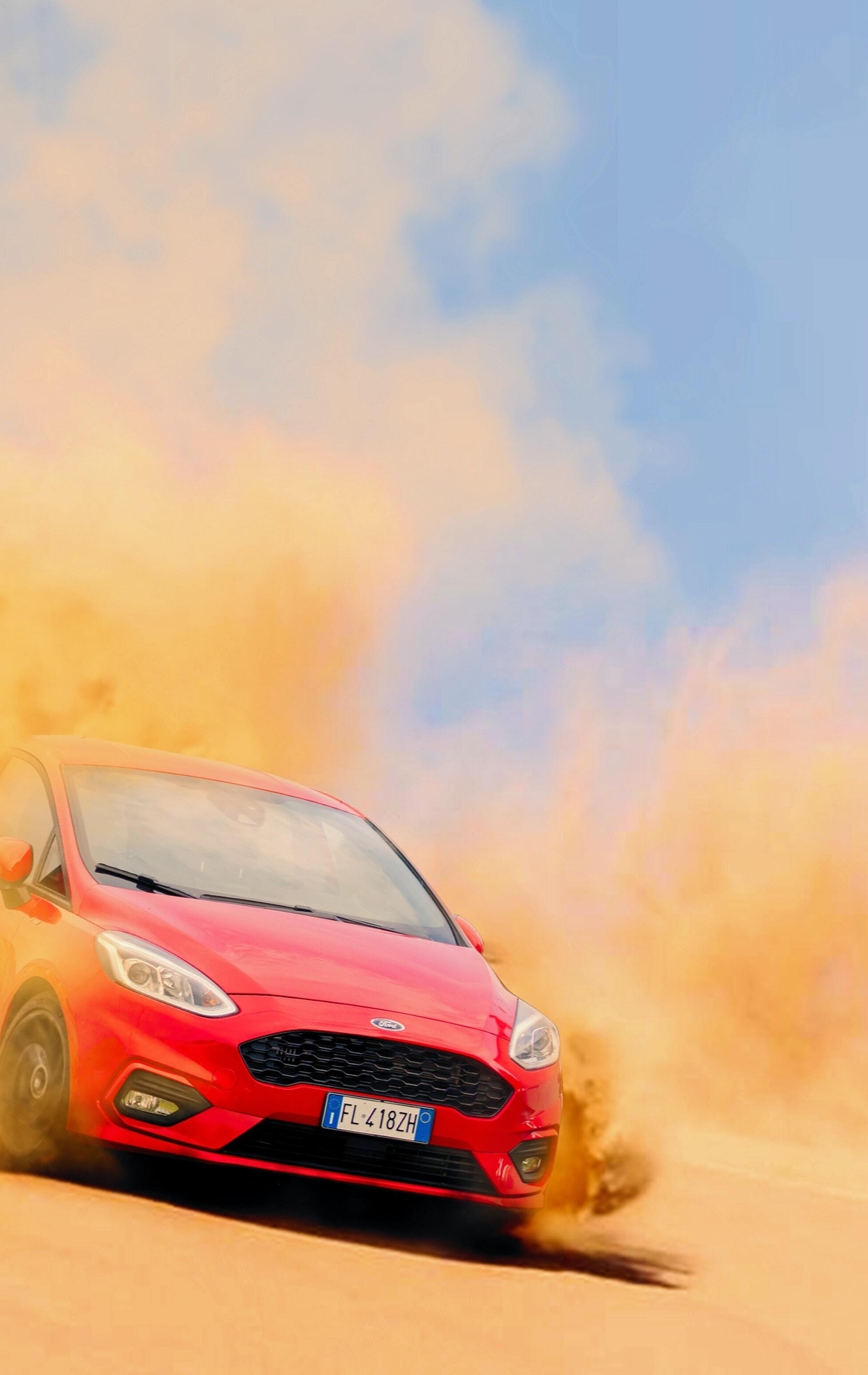 Картинка: Ford, автомобиль, песок, пыль, дрифт, буксы, дымка