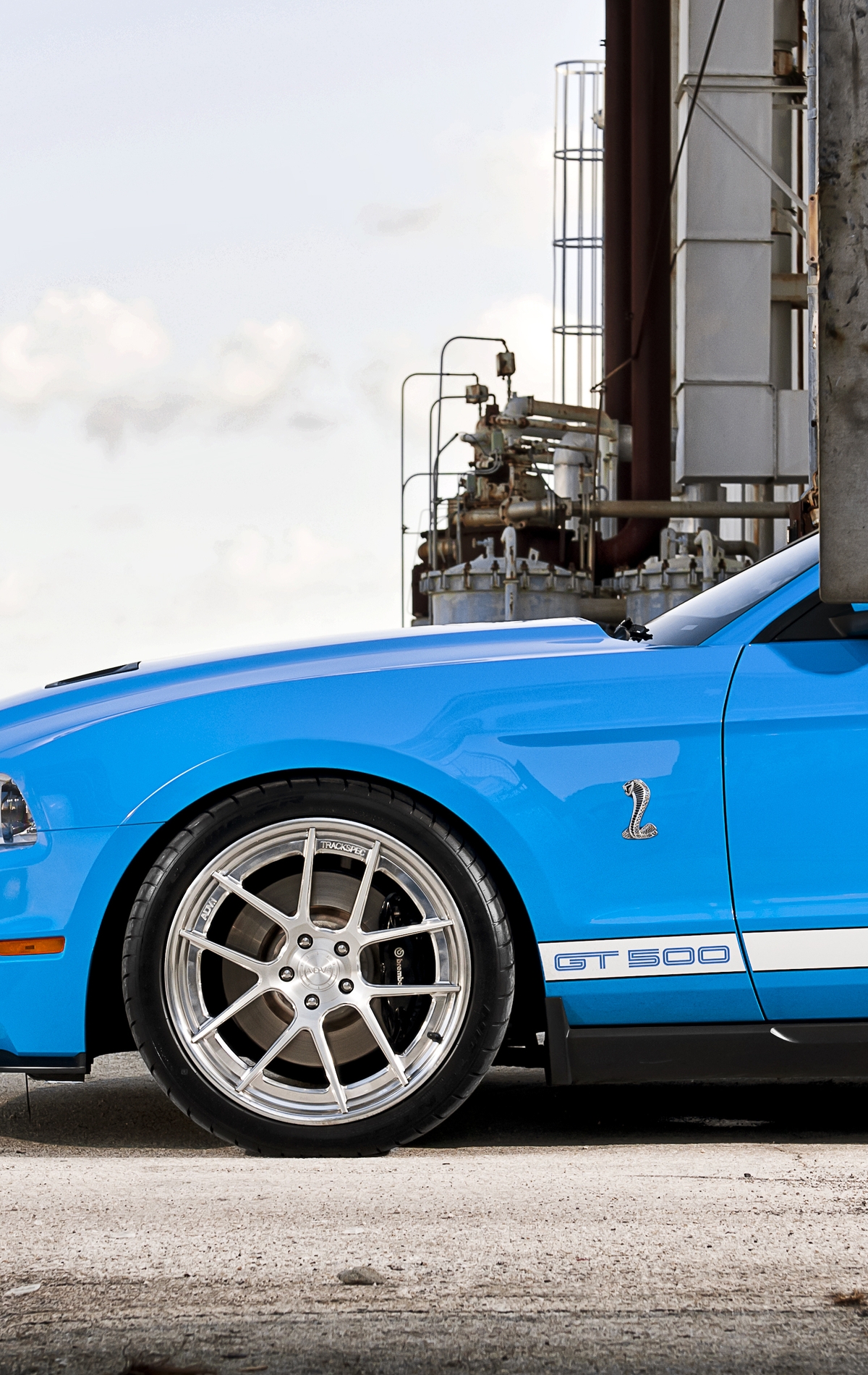 Картинка: Форд, Мустанг, шелби, GT 500, голубой, колесо, ограждение, сетка