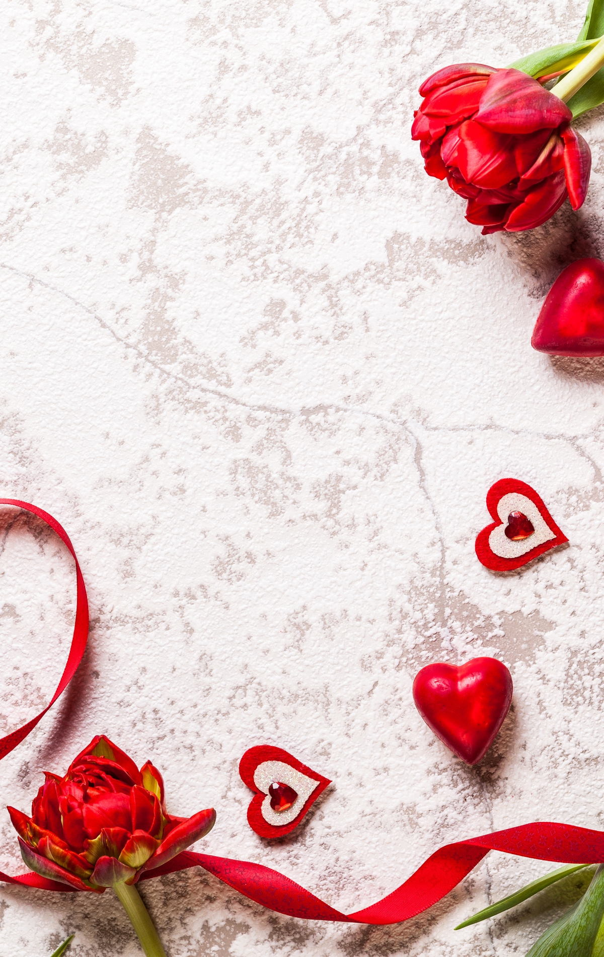 Image: Flowers, ribbon, hearts, love