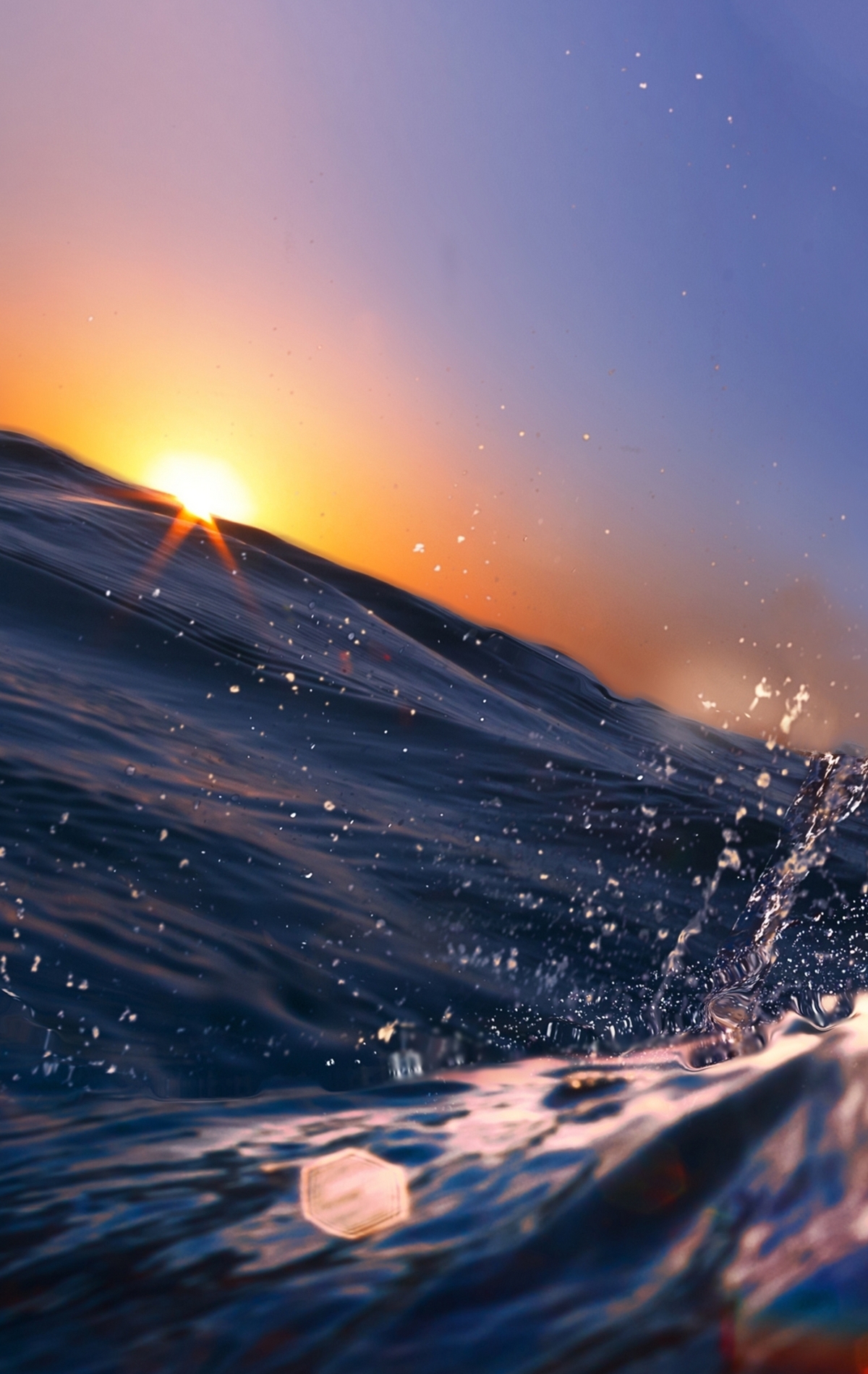 Картинка: Вода, море, океан, волны, брызги, капли, солнце, небо