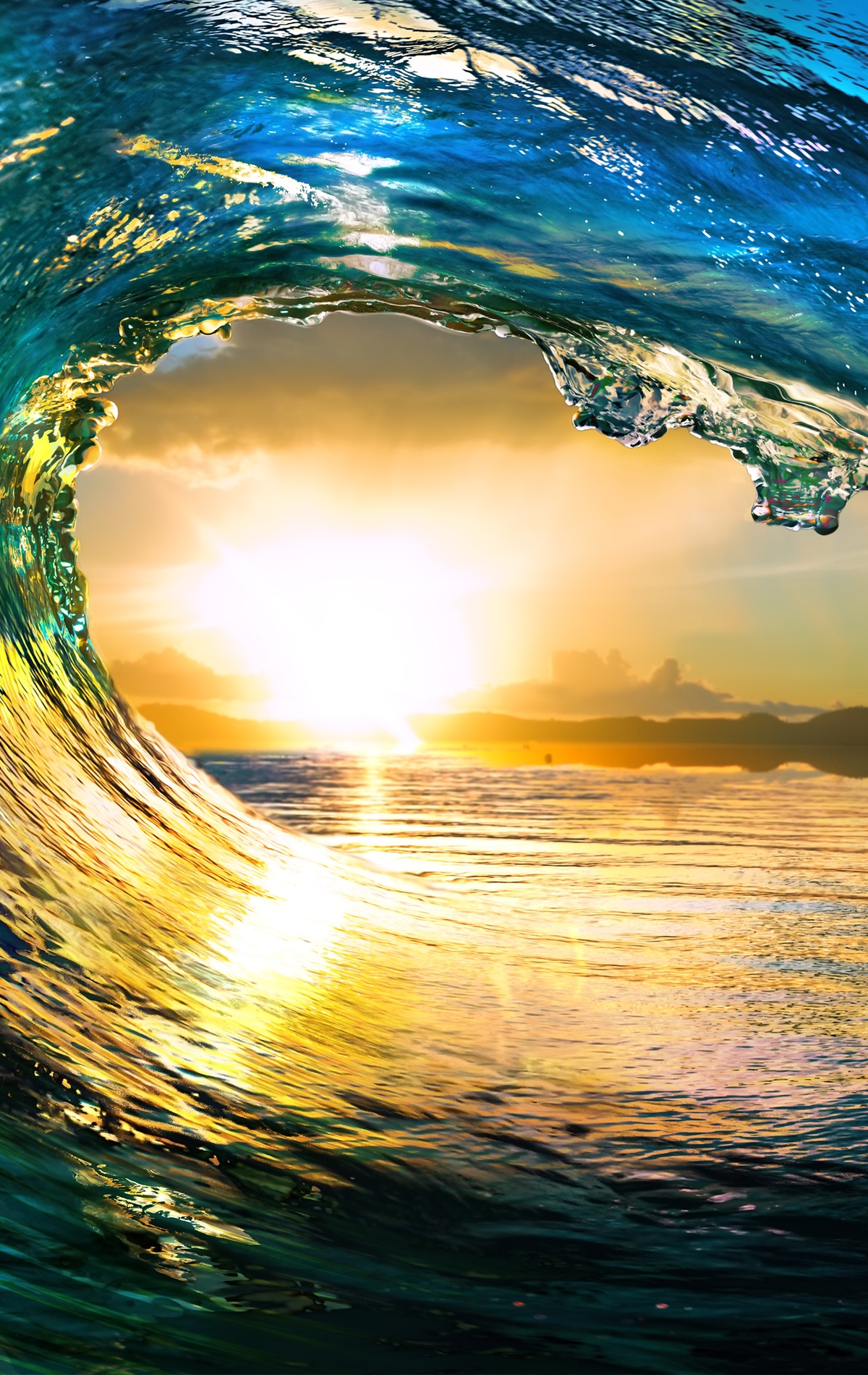 Картинка: Волна, вода, море, солнце