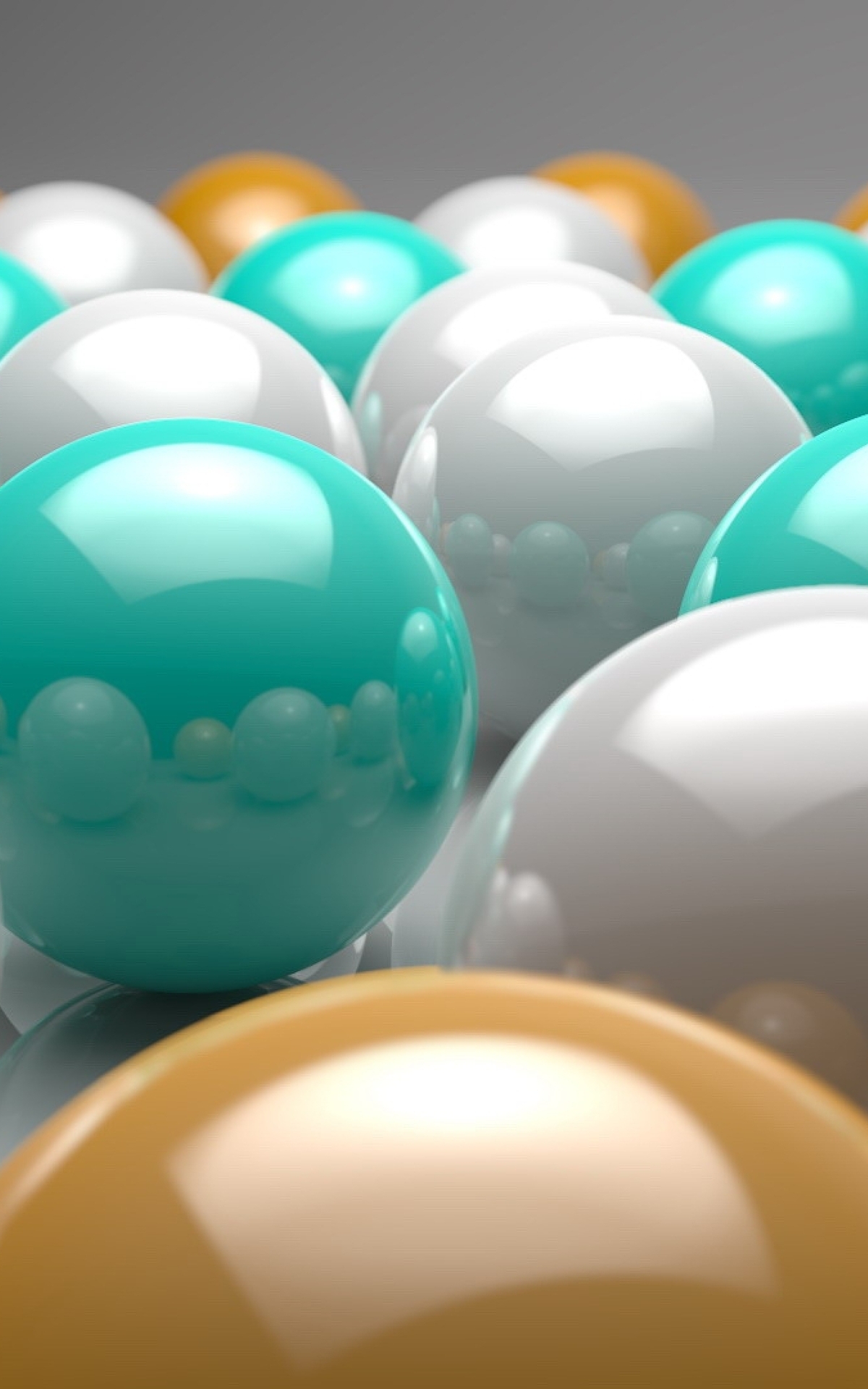 Image: Balls, color, white, yellow, turquoise, reflection