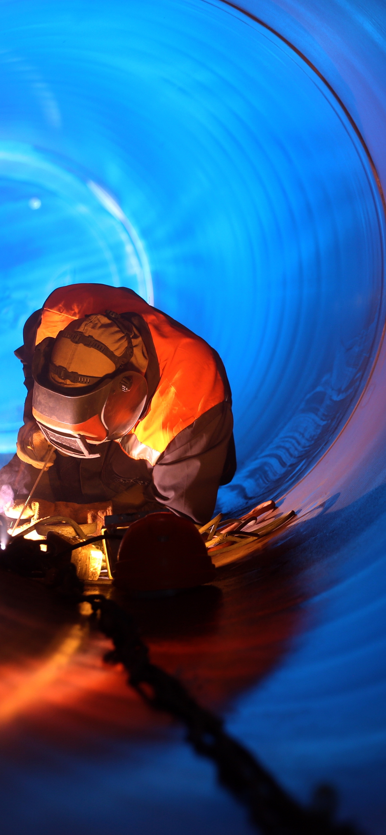 Image: Man, welder, work, cook, pipe, space, radiation