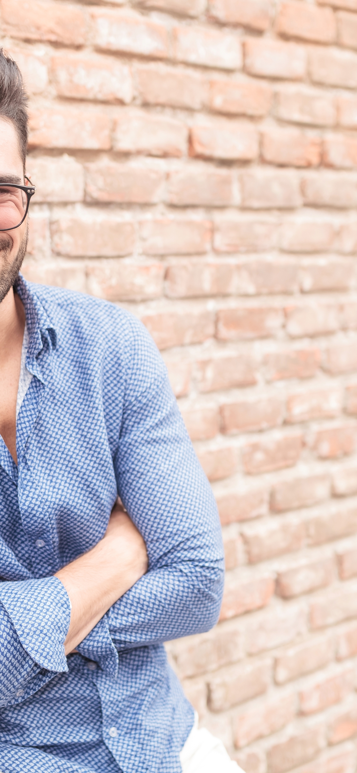 Image: Man, smile, look, face, glasses, unshaven, shirt, style