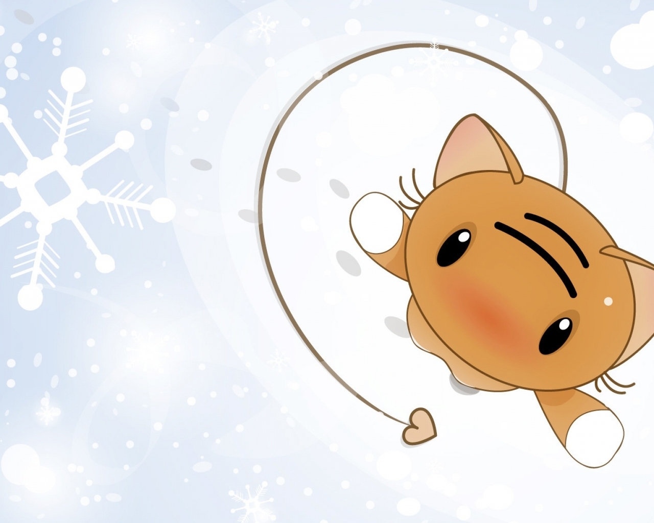 Image: Cat, snow, snowflake, white, footprints, drawing