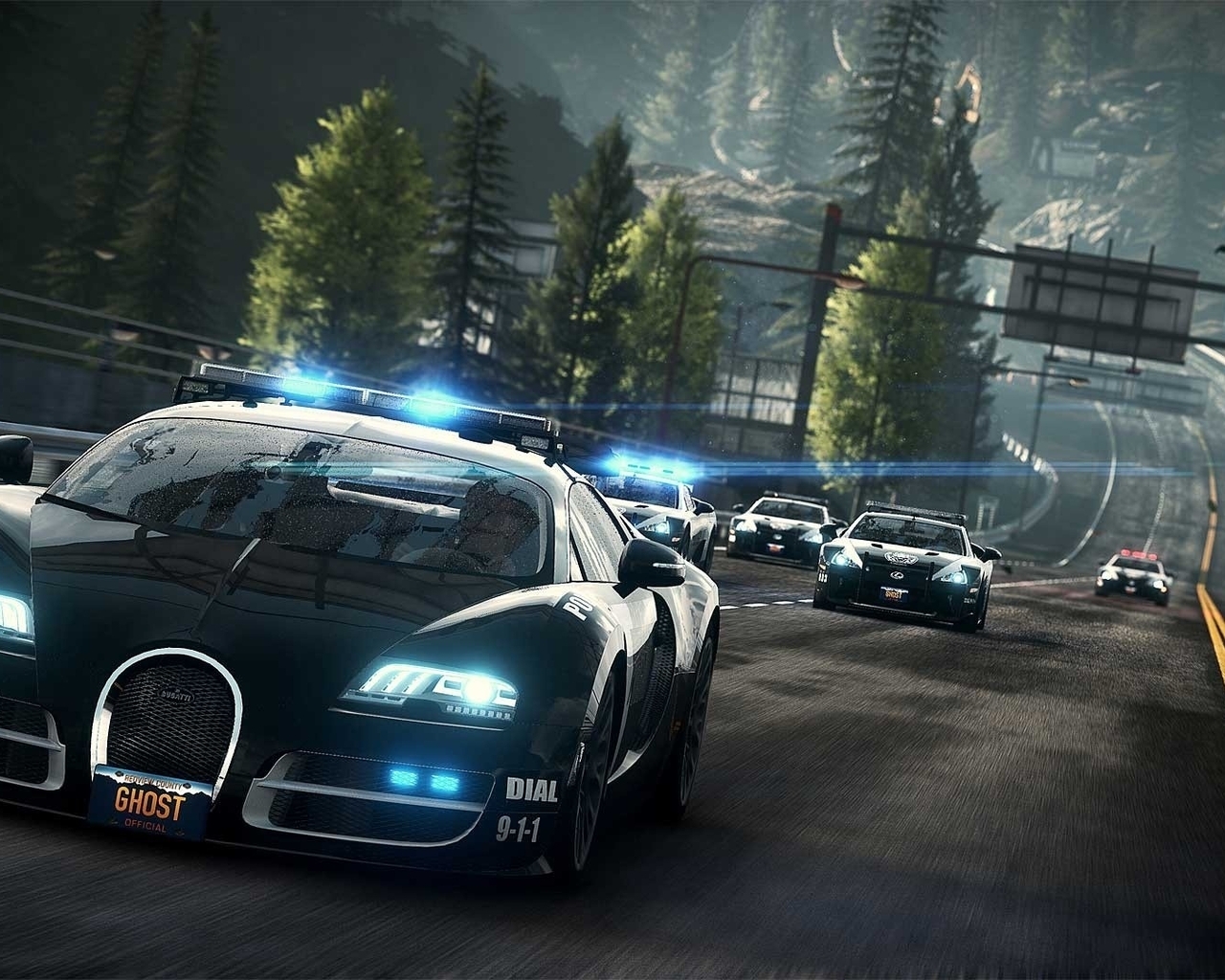 Картинка: Гонки, погоня, дорога, полиция, Need For Speed Rivals, суперкары, Bugatti