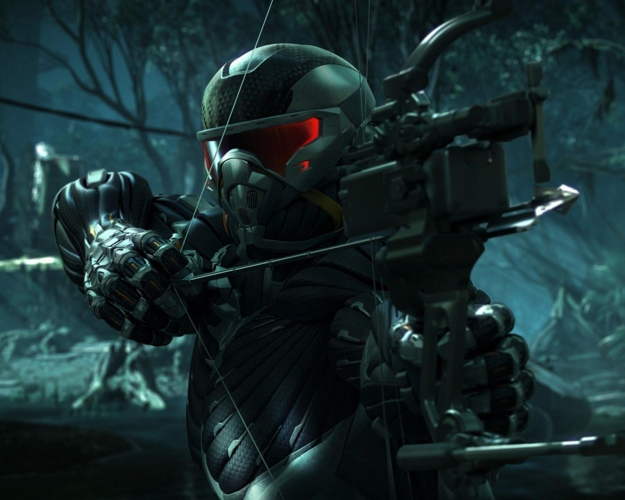 Картинка: Crysis 3, костюм, лук, стрелы, прицел