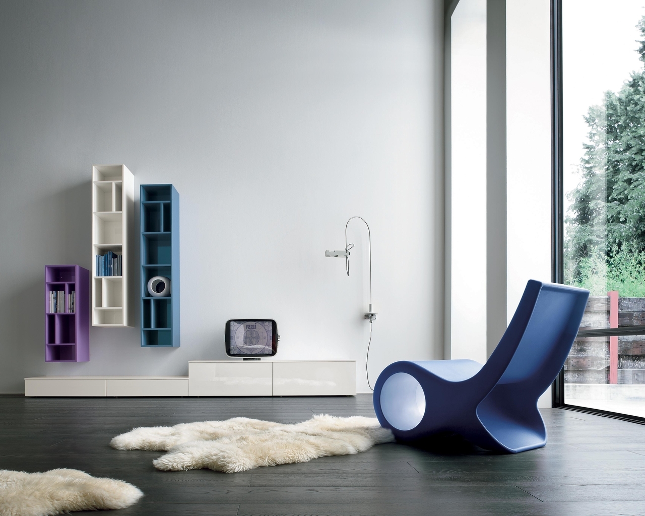 Image: Chair, design, skin, shelf, modern, white, interior