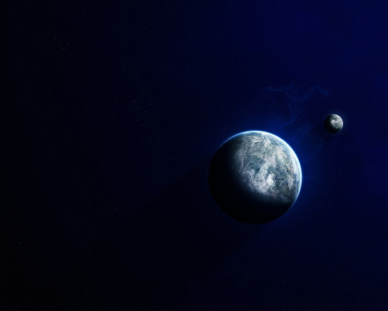 Image: Planet, satellite, light, space