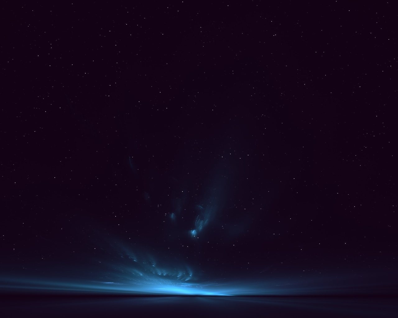 Картинка: Космос, звёзды, небо, горизонт, ночь, сияние
