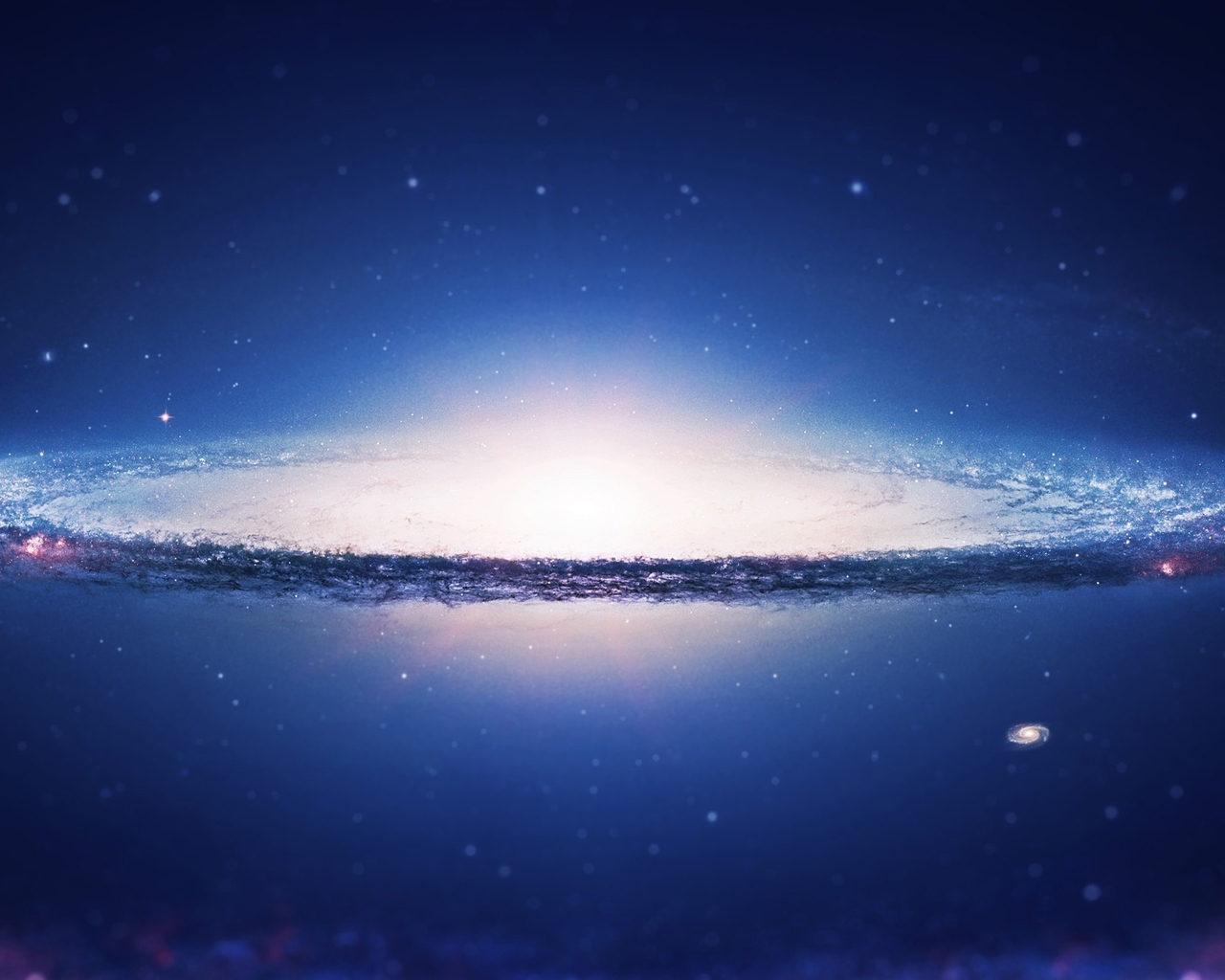 Картинка: Галактика, Сомбреро, гало, диск, центр, свет, звёзды, ребро, космос, пространство