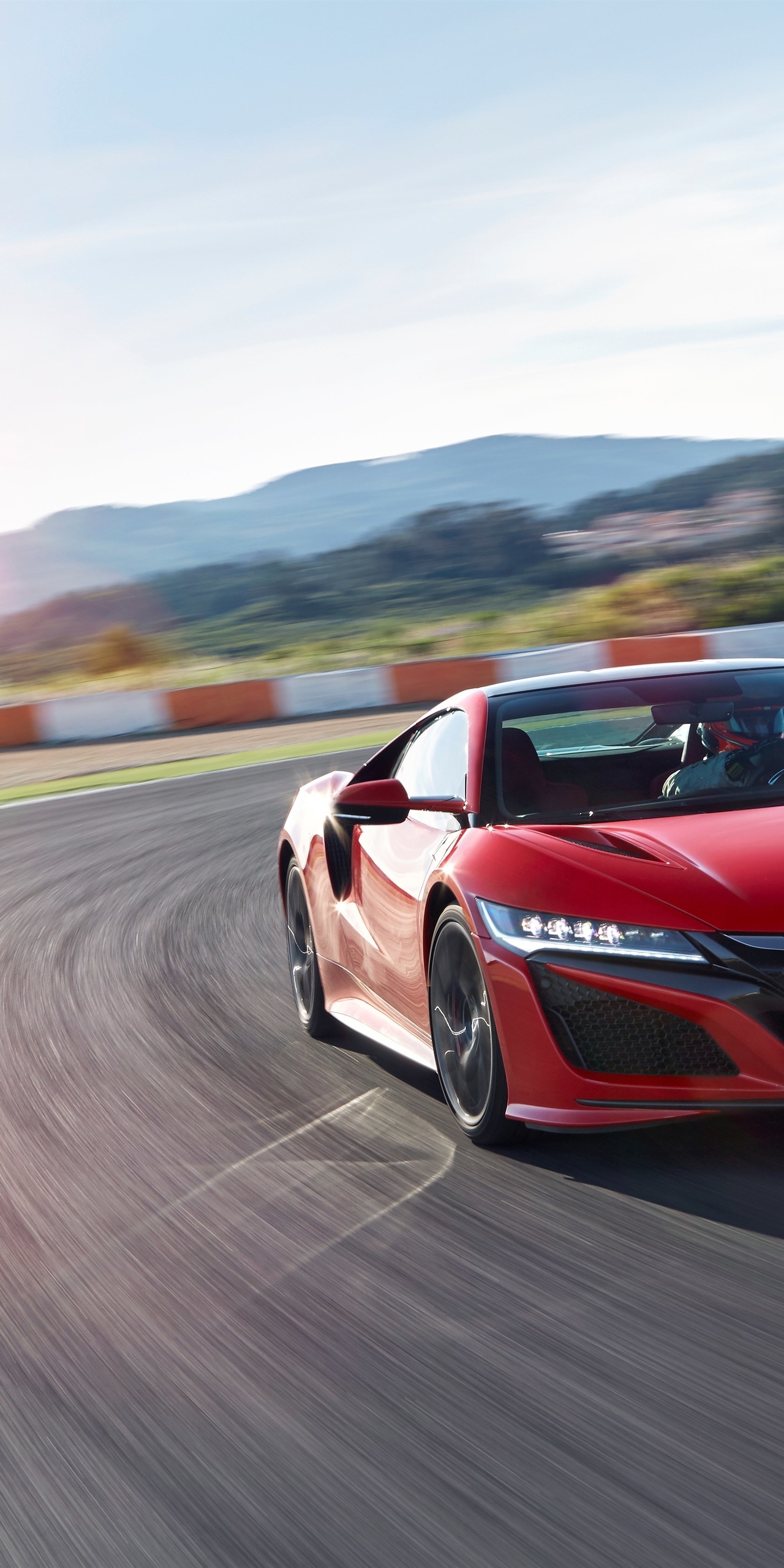 Картинка: Honda NSX, Red, красный, спортивный, автомобиль, трасса, дорога, асфальт, скорость