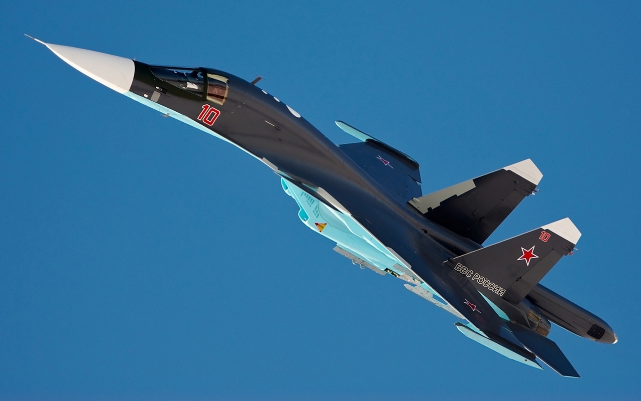 Image: Aviation, fighter, bomber, su 34, in the sky
