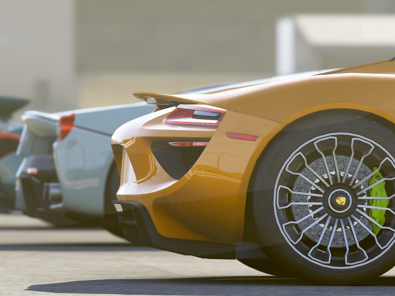 Image: Supercars, wheel, rear part, bumpers, spoilers, shadow, racing, competition