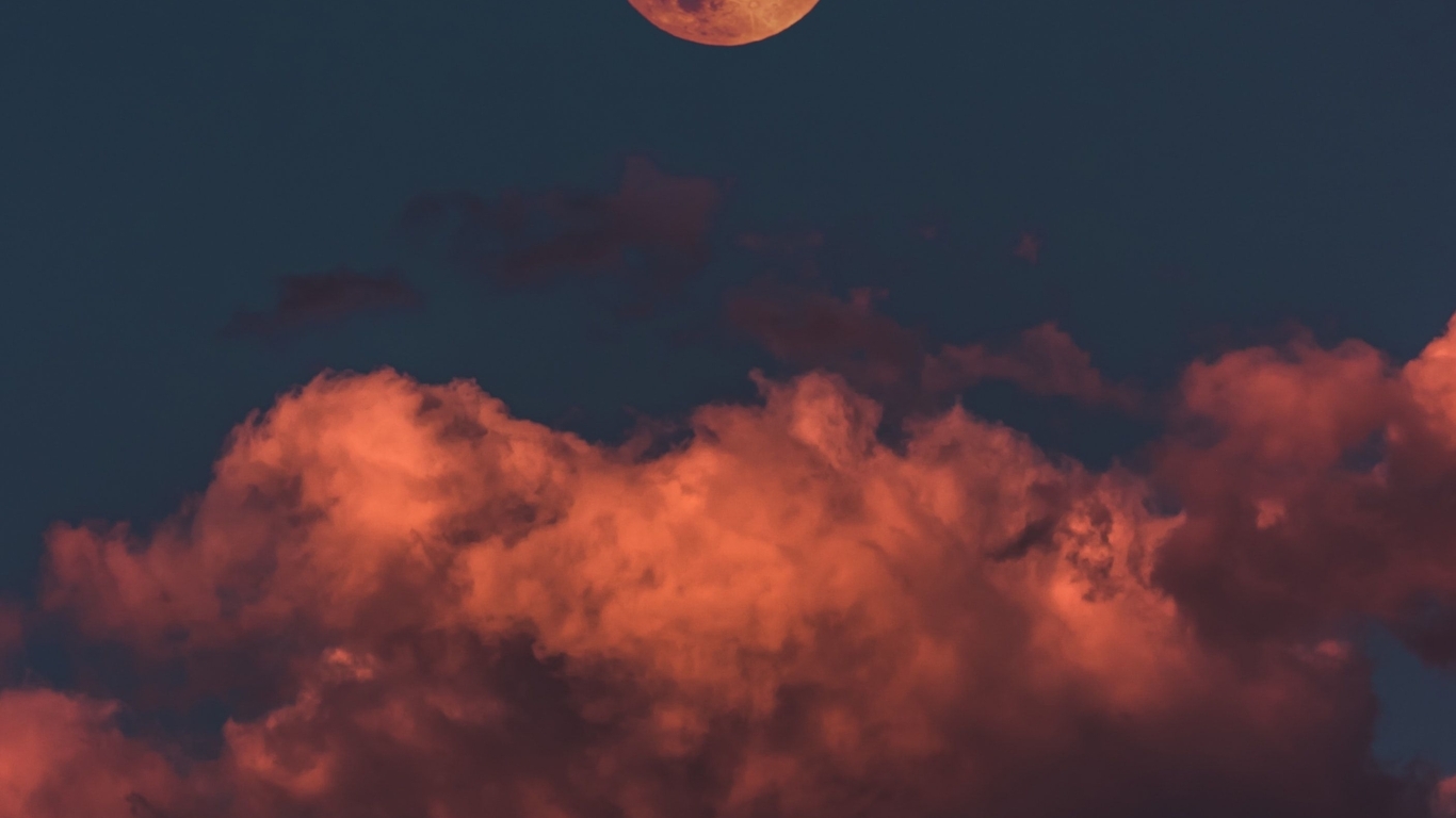 Картинка: Луна, небо, облака, освещение