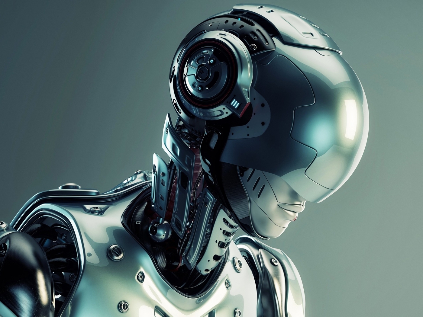 Картинка: Робот, 3D, киборг, cyborg, шлем, голова